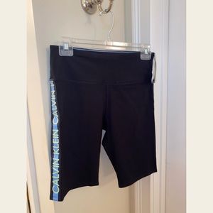 Calvin Klein Performance Black High Waist Biker Shorts in Size M